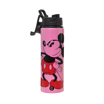 Mickey Classic, Metallic water bottle with safety lid, 850ml aluminum