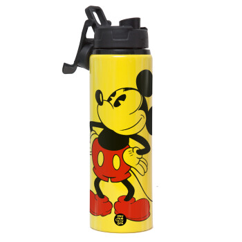Mickey Classic, Metallic water bottle with safety lid, 850ml aluminum