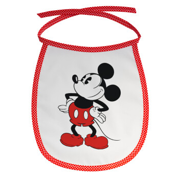 Mickey Classic, Σαλιάρα μωρού αλέκιαστη με κορδόνι Κόκκινη