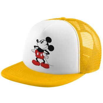 Mickey Classic, Καπέλο Soft Trucker με Δίχτυ Κίτρινο/White 