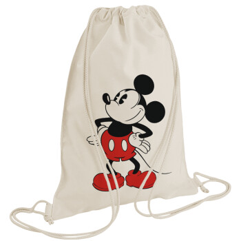Mickey Classic, Τσάντα πλάτης πουγκί GYMBAG natural (28x40cm)