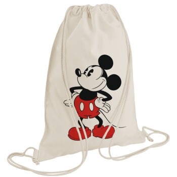 Mickey Classic, Backpack bag GYMBAG natural (28x40cm)