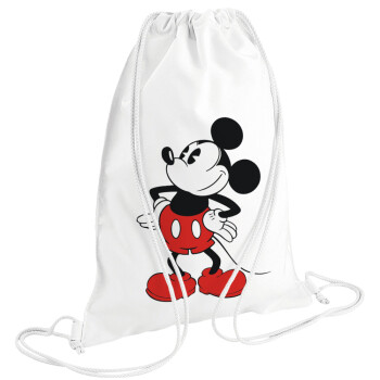 Mickey Classic, Backpack pouch GYMBAG white (28x40cm)