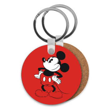 Mickey Classic, Μπρελόκ Ξύλινο στρογγυλό MDF Φ5cm