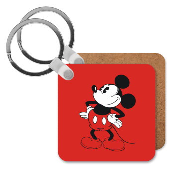 Mickey Classic, Μπρελόκ Ξύλινο τετράγωνο MDF