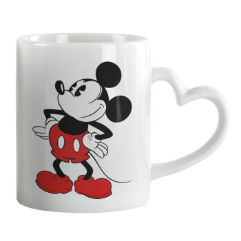 Mickey Classic, Mug heart handle, ceramic, 330ml