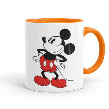 Mickey Classic, Κούπα χρωματιστή πορτοκαλί, κεραμική, 330ml