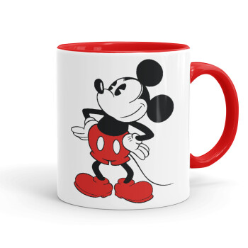 Mickey Classic, Κούπα χρωματιστή κόκκινη, κεραμική, 330ml