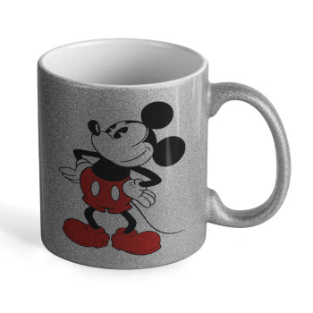Mickey Classic, Κούπα Ασημένια Glitter που γυαλίζει, κεραμική, 330ml