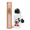 Easter Set, metallic aluminum bottle (500ml) & aromatic flat Easter candle (30cm) (PINK)