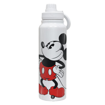 Mickey Classic, 1L Stainless Steel Thermal Bottle with Phone Holder & Double Wall Insulation