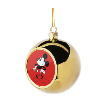 Mickey Classic, Χριστουγεννιάτικη μπάλα δένδρου Χρυσή 8cm