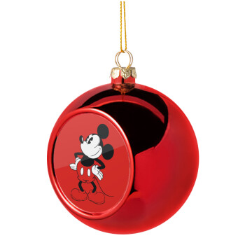 Mickey Classic, Χριστουγεννιάτικη μπάλα δένδρου Κόκκινη 8cm