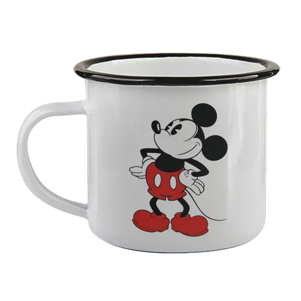 Mickey Classic — Enamel mug with black rim, 360ml