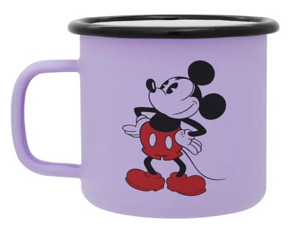 Mickey Classic — Metal enamel mug, matte light pastel purple, 360ml