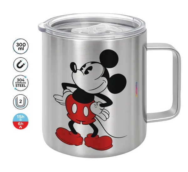 Mickey Classic — Double-walled stainless steel mug 300ml with temperature-retaining lid