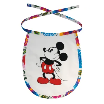 Mickey Classic, Σαλιάρα μωρού αλέκιαστη με κορδόνι Χρωματιστή