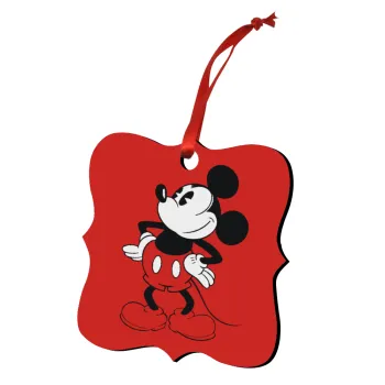 Mickey Classic, Στολίδι Χριστουγεννιάτικο στολίδι polygon ξύλινο 7.5cm