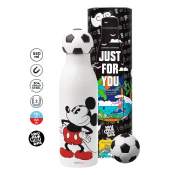 Mickey Classic, Μπάλα ποδοσφαίρου μεταλλικό παγούρι θερμός, διπλού τοιχώματος, 550ml