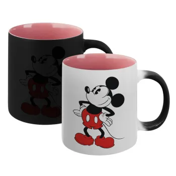 Mickey Classic, Κούπα Μαγική εσωτερικό ΡΟΖ, κεραμική 330ml που αλλάζει χρώμα με το ζεστό ρόφημα