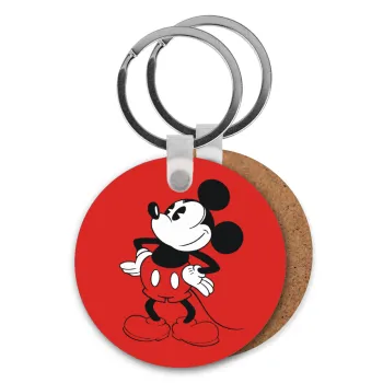 Mickey Classic, Μπρελόκ Ξύλινο στρογγυλό MDF Φ5cm
