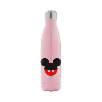 Mickey head, Metal mug thermos Pink Iridiscent (Stainless steel), double wall, 500ml