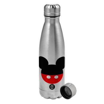 Mickey head, Metallic water bottle, stainless steel, 750ml