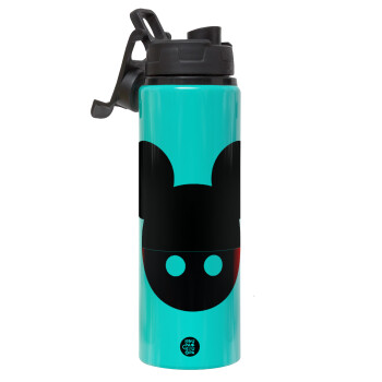 Mickey head, Metallic water bottle with safety lid, 850ml aluminum