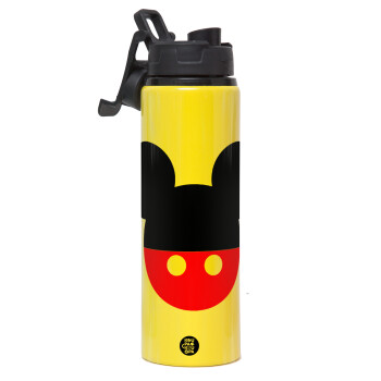 Mickey head, Metallic water bottle with safety lid, 850ml aluminum