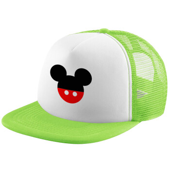 Mickey head, Καπέλο Soft Trucker με Δίχτυ Πράσινο/Λευκό