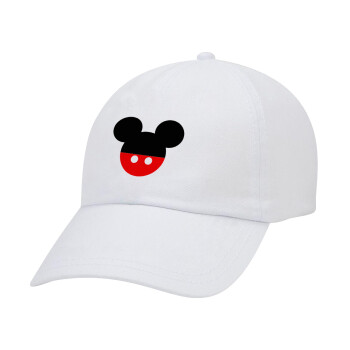 Mickey head, Καπέλο Baseball Λευκό (5-φύλλο, unisex)