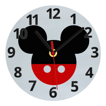 Mickey head, Ρολόι τοίχου γυάλινο (20cm)