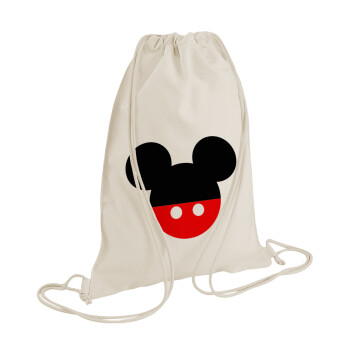 Mickey head, Τσάντα πλάτης πουγκί GYMBAG natural (28x40cm)