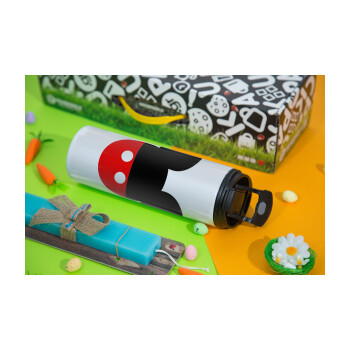 Mickey head, Easter candle,Travel Tumbler 2 Lids, with metal straw & cleaning brush & aromatic flat candle (30cm) (BLUE)