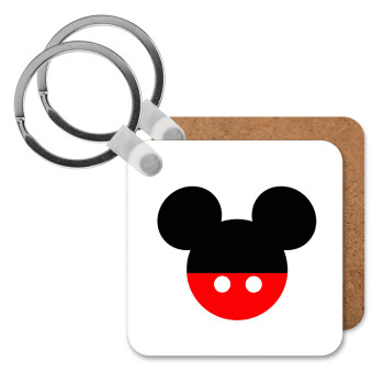 Mickey head, Μπρελόκ Ξύλινο τετράγωνο MDF