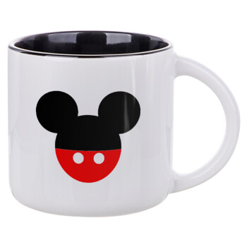 Mickey head, Κούπα κεραμική 400ml Λευκή/Μαύρη