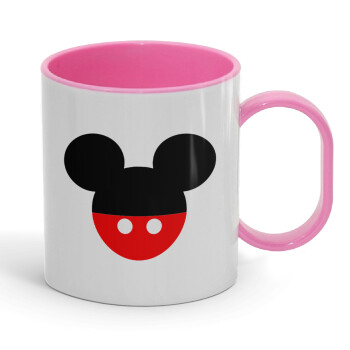 Mickey head, Κούπα (πλαστική) (BPA-FREE) Polymer Ροζ για παιδιά, 330ml