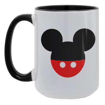 Mickey head, Κούπα Mega 15oz, κεραμική Μαύρη, 450ml