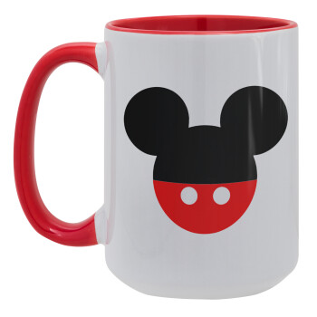 Mickey head, Κούπα Mega 15oz, κεραμική Κόκκινη, 450ml