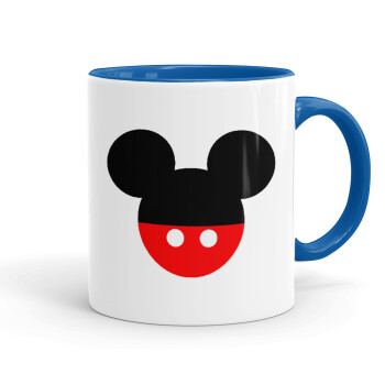 Mickey head, Κούπα χρωματιστή μπλε, κεραμική, 330ml