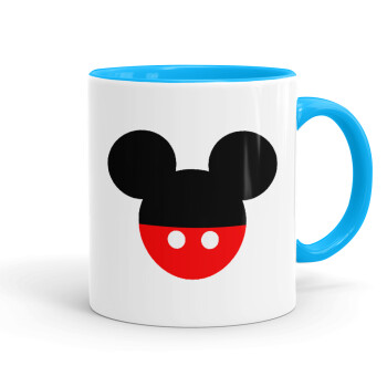 Mickey head, Mug colored light blue, ceramic, 330ml