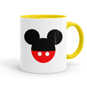 Mickey head, Mug colored yellow, ceramic, 330ml