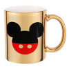 Mug ceramic, gold mirror, 330ml