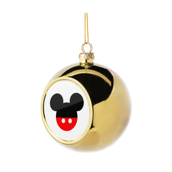 Mickey head, Χριστουγεννιάτικη μπάλα δένδρου Χρυσή 8cm