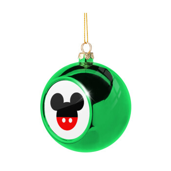 Mickey head, Χριστουγεννιάτικη μπάλα δένδρου Πράσινη 8cm