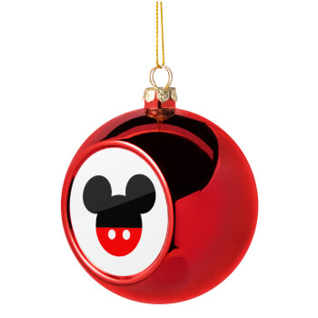 Mickey head, Χριστουγεννιάτικη μπάλα δένδρου Κόκκινη 8cm