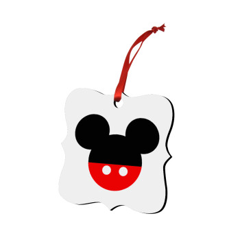 Mickey head, Στολίδι Χριστουγεννιάτικο στολίδι polygon ξύλινο 7.5cm