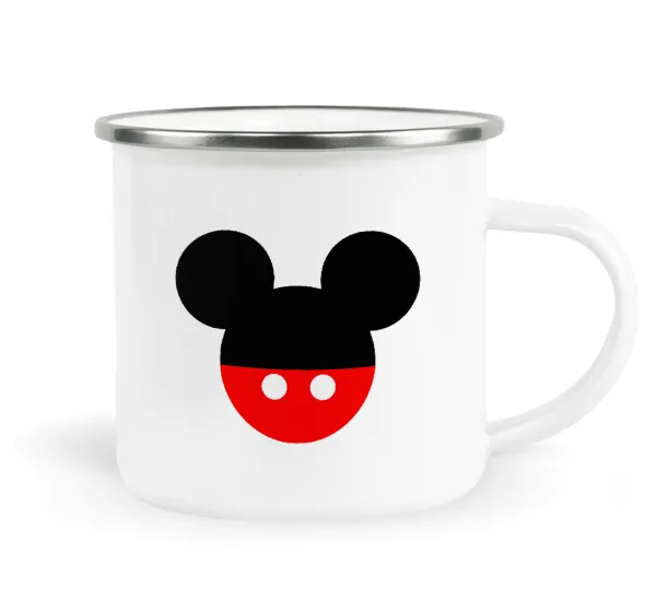 Mickey head — Metallic enamel cup white 360ml
