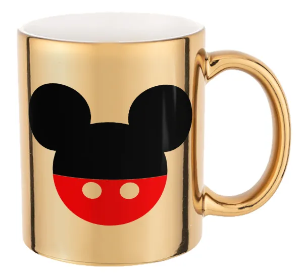 Mickey head — Mug ceramic, gold mirror, 330ml