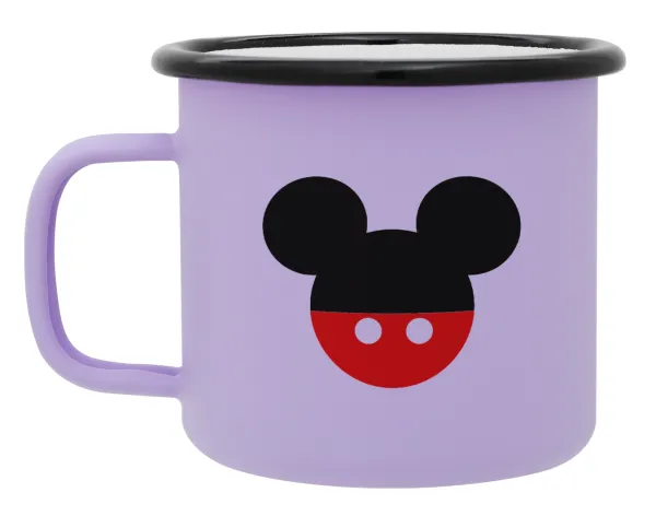 Mickey head — Metal enamel mug, matte light pastel purple, 360ml